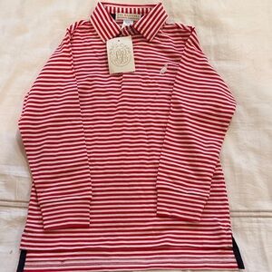 NWT The Beaufort Bonnet Company LS Prim & Proper Polo Red Stripe Size 5